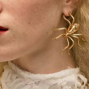 Vintage Gold Spider Earrings